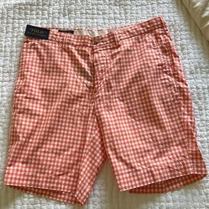 Men’s Polo Ralph Lauren Orange Gingham Shorts